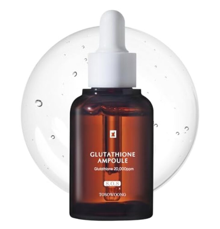 TOSOWOONG Glutathione Serum with 20,000ppm Glutathione, Niacinamide and hyaluronic acid, Dark Spot, Improve skin elasticity, Revitalize complexion, Korean Skincare, 30ml, 1.01 fl. oz.