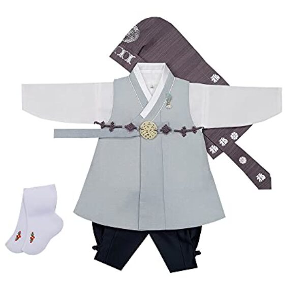 Boy Baby Hanbok Set Korea Traditional Dol Party Celebrations Mint oob02 (1 Age Set)