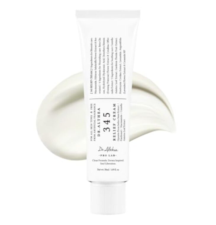 Dr.Althea 345 Relief Cream | Daily Face Moisturizer | Blemish Relief Care | Soothing Recovery & Moisture with Niacinamide, Panthenol | Korean Vegan Skincare for All Skin Types | 1.7 Fl Oz