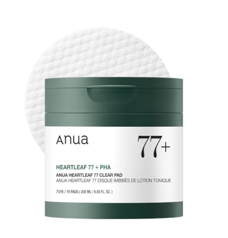 ANUA Heartleaf 77 Toner Pad 70 Sheets, PHA Dead Skin Care Low pH Daily Toner Pad exfoliating