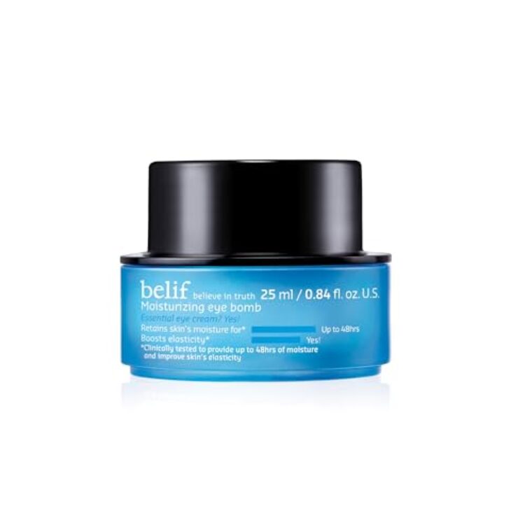 belif The True Cream Moisturizing Eye Bomb, 48hr Hydrating Eye Cream, Firms and Reduces Fine Lines and Wrinkles, Caffeine, Peptide, Ceramide, All Around The Eye Care, Korean Skin Care