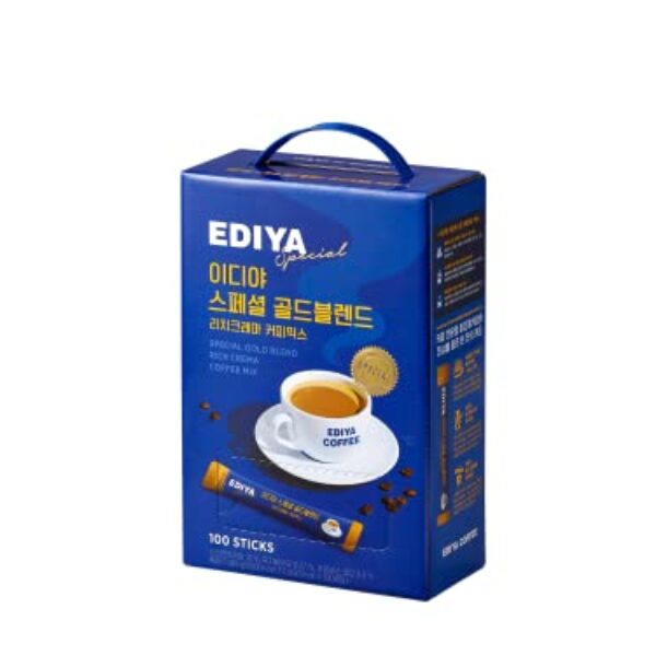 [Product expired soon] EDIYA Special Gold Blend rich crema 3in1 coffee mix, 100 sticks, 38.2 fl oz… (Gold blend)