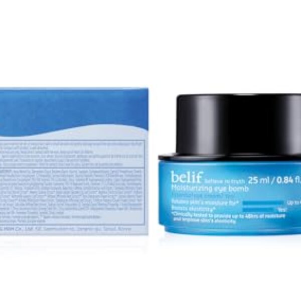 belif The True Cream Moisturizing Eye Bomb, 48hr Hydrating Eye Cream, Firms and Reduces Fine Lines and Wrinkles, Caffeine, Peptide, Ceramide, All Around The Eye Care, Korean Skin Care