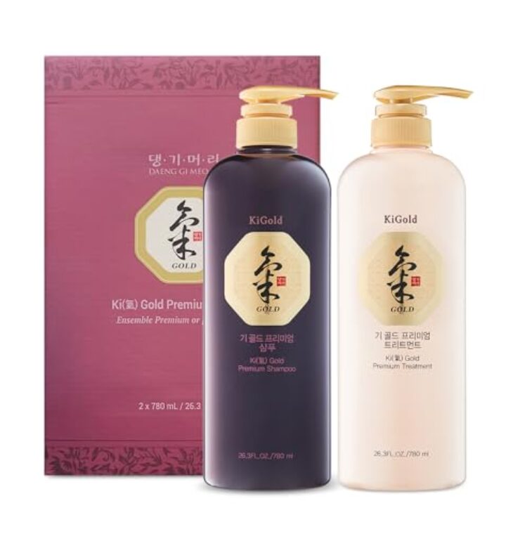 Daeng Gi Meo Ri - Ki Gold Premium Shampoo and Treatment Set, Promotes Healthy Hair Growth, Scalp Stimulant, Prevents Hair Loss, 26.3 FL OZ Each