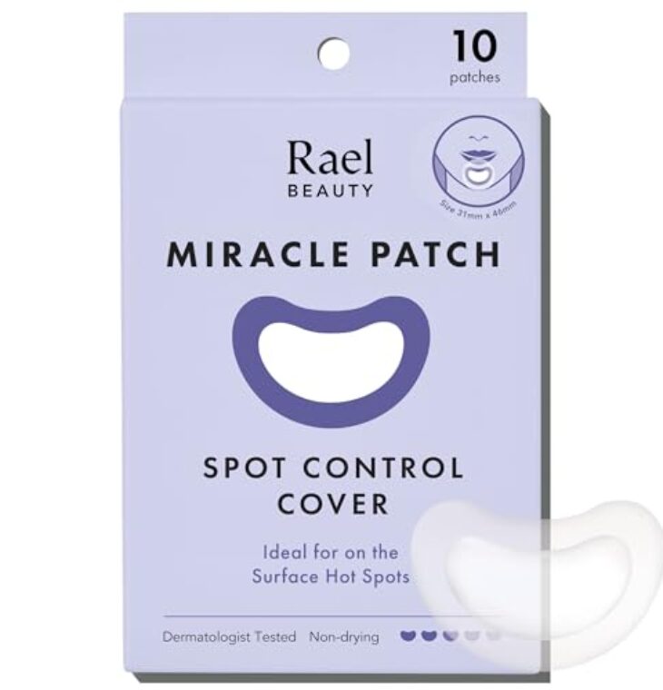 Rael Pimple Patches, Miracle Patches Large Spot Control Cover - Hydrocolloid Acne Patches for Face, Strip for Breakouts, Zit, Blemish Spot, Facial Stickers, All Skin Types, Vegan (10 Count)