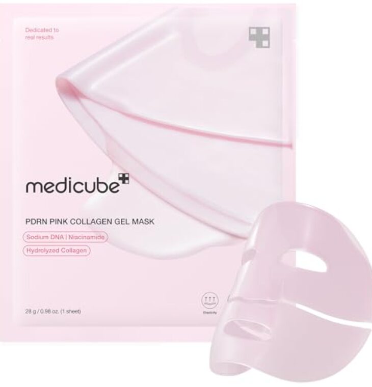 Medicube Salmon DNA PDRN pink collagen jelly gel mask | overnight face mask for glass glow skin- elasticity, hydrating, firming and moisturizing | korean skincare, 28g, 1ea