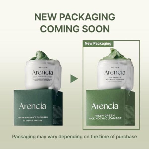 Arencia Korean Rice Mochi Face Cleanser - Face Mask, Foaming Cleanser, Gentle Scrub All in One - Deep Cleansing, Moisturizing, Pore Minimizing, Removing Blackhead- with Rice Water & Green Tea, Mugwort