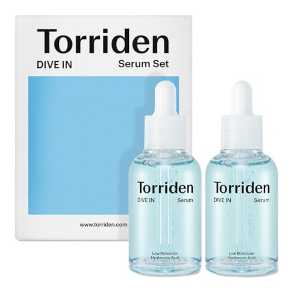 Torriden DIVE-IN Low-Molecular Hyaluronic Acid Serum, 1.69 fl oz (2 Pack) | Deep hydration for dry skin type | Vegan, Clean, Cruelty-Free Korean Skin Care