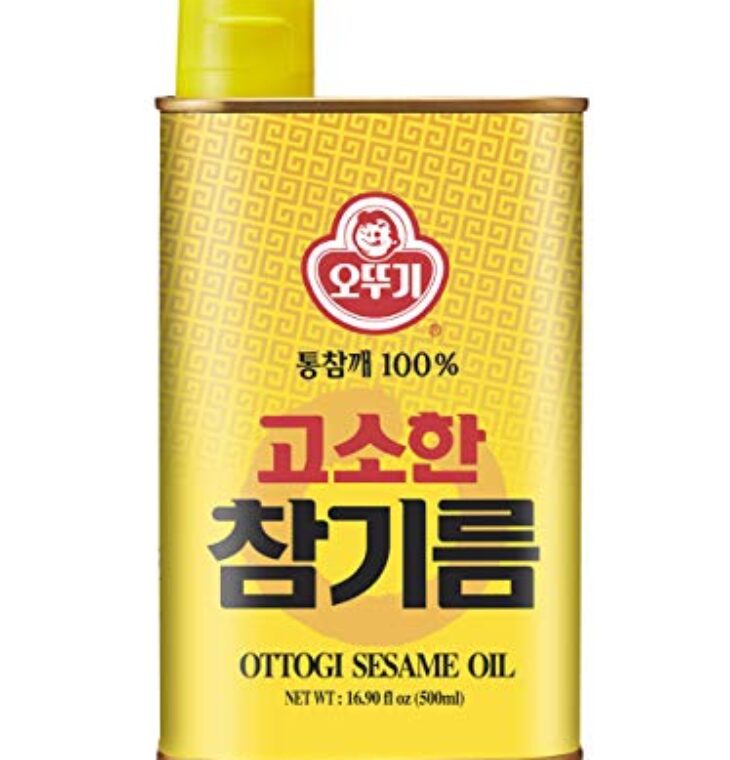 OTTOGI 100% Pure Premium Roasted Sesame Oil, Toasted to Perfection, Traditional Korean Style Oil, 500ml (16.90 fl oz)