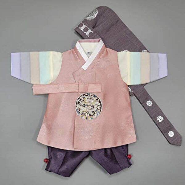 hanbok store Hanbok Baby Boy 100th Days Korea Traditional BAIKIL Party Celebration Pink Beige Medium