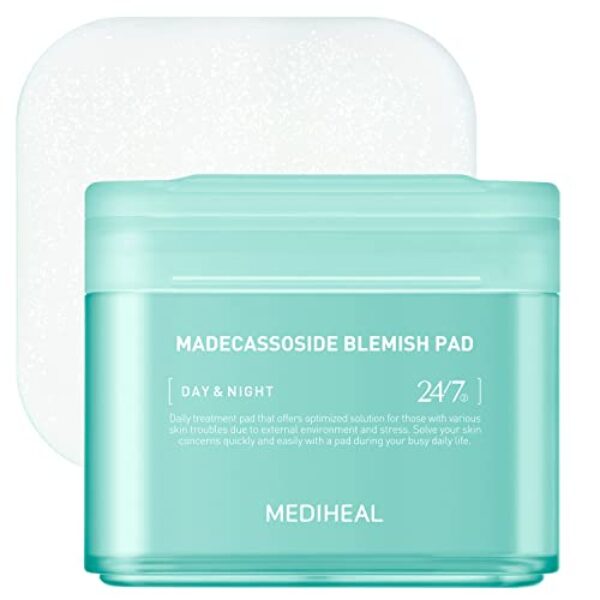 MEDIHEAL Madecassoside Cotton Facial Pads - Toner Pads with Centella Asiatica to Improve Uneven Skin Tone - Vegan Face Gauze Pads, 100 Pads