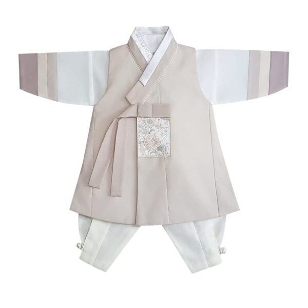 OUJIN I Korean Boy Hanbok 100days~10y/o Boy Birthday Korean Traditional Dress 2 Colors Baby Kids Hanbok (as1, Age, 3_Months, Beige)