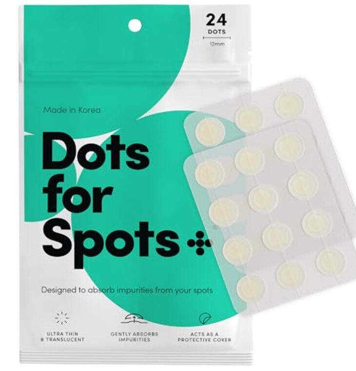 Dots for Spots Pimple Patches - Korean Skin Care - Stocking Stuffers for Women & Teen Girls - Fast Acting Translucent Hydrocolloid Spot Treatment Stickers for Face and Body (24 patches)