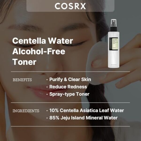 COSRX Alcohol-Free Cica Toner, 150ml / 5.07 fl.oz | Spray-type Korean Toner with Centella Asiatica for Hydrating & Soothing Redness | Korean Skin Care, Not Tested on Animals, Paraben Free