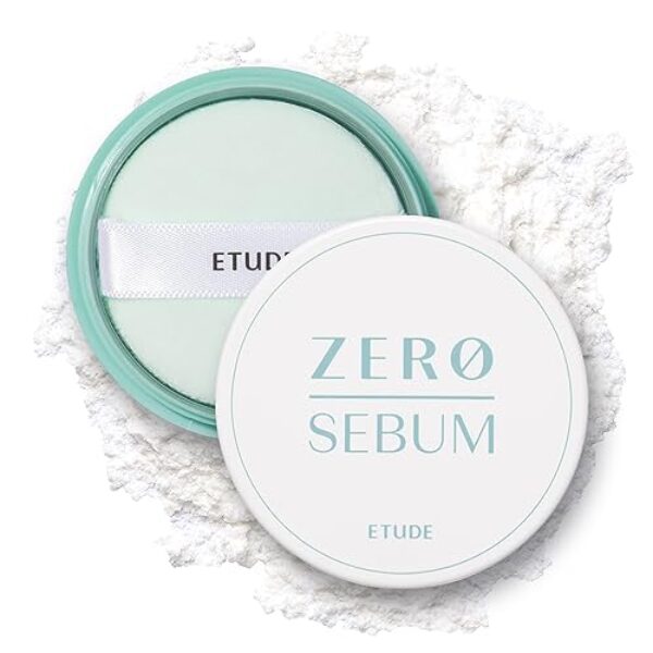 ETUDE Zero Sebum Drying Powder 4g (23AD) | Lightweight Oil Control No Sebum Loose Face Powder with 80% Mineral | Long Lasting for Setting or Foundation Makes Skin Downy