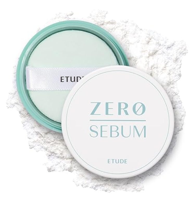 ETUDE Zero Sebum Drying Powder 4g (23AD) | Lightweight Oil Control No Sebum Loose Face Powder with 80% Mineral | Long Lasting for Setting or Foundation Makes Skin Downy