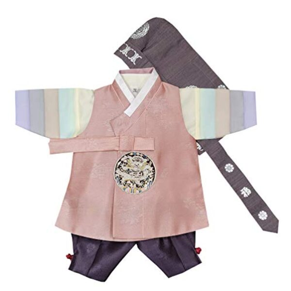 hanbok store Hanbok Baby Boy 100th Days Korea Traditional BAIKIL Party Celebration Pink Beige Medium