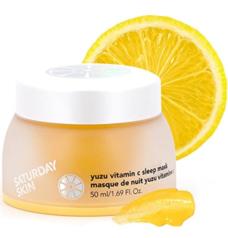 Saturday Skin Yuzu Vitamin C Sleep Overnight Face Mask Skin Care Retinol Niacinamide Face Moisturizer Brightening sleeping mask, Korean skin care, Vegan Smooth Skin