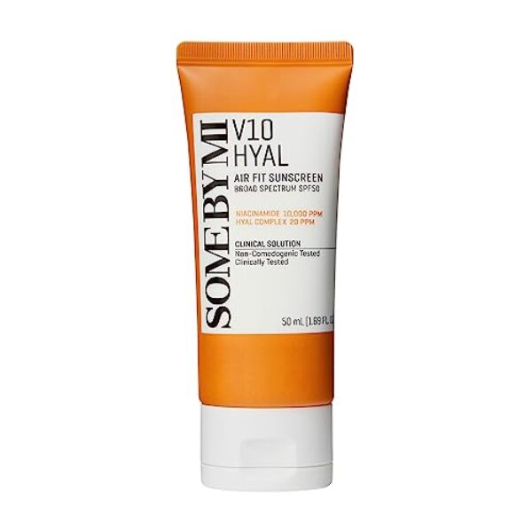 SOME BY MI V10 Hyal Air Fit Sunscreen - 1.69Oz, 50ml - Daily Moisturizing SPF 50 Korean Sunscreen for Face with UV Protection - No White Cast and Eye Irritation for Sensitive Skin - Korean Skin Care