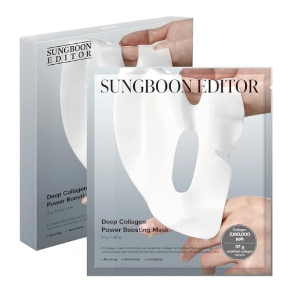 SUNGBOON EDITOR Deep Collagen Overnight mask 37gx4ea | Original Hydrating Collagen Face Mask | Real Collagen 2,160,000PPB for Elasticity |TikTok Trend Items Korean Skin Care