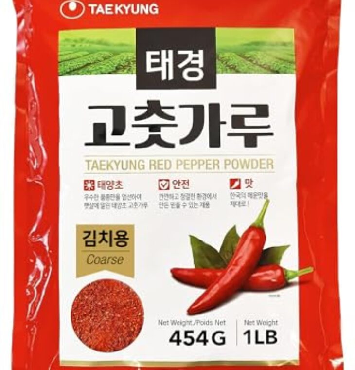 NONGSHIM TAEKYUNG Korean Chili Powder, Gochugaru Chili Flakes. Kimchi Powder (Flake, 1lb) - 100% Red Pepper Flakes for Korean & Asian Food. MSG Free.