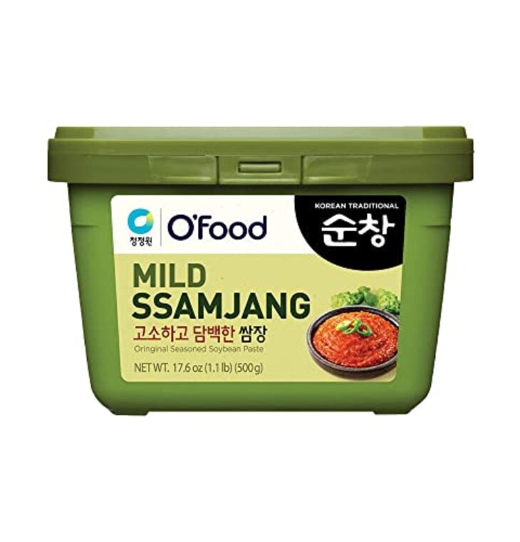 Chung Jung One O'Food Ssamjang, Korean Mild Seasoned Soybean Paste Sauce, Perfect for Rice, Noodles, Fresh Vegetables and Meat, Savory and Flavorful (1.1lb)