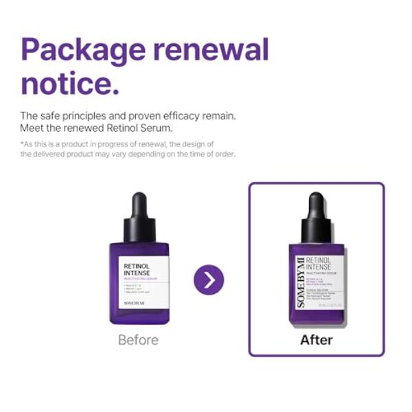 SOME BY MI Retinol Intense Reactivating Serum - 1.01Oz, 30ml - Mild Korean Retinol Serum for Post-Acne Mark - Bakuchiol Pore Minimizer for face Texture - Ideal for Retinol Beginners - Korean Skin Care