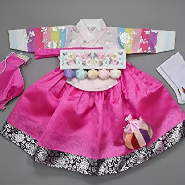 hanbok store Korea Traditional Hanbok Girl Baby First Birthday Dol Party 1 Age Pink Saekdong OSPI01, Medium