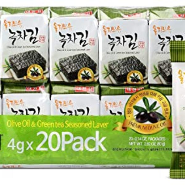 Daechun(Choi's1) Seaweed Snack, (Pack of 20), Original, Sea Salt, Green Tea Powder, Product of Korea