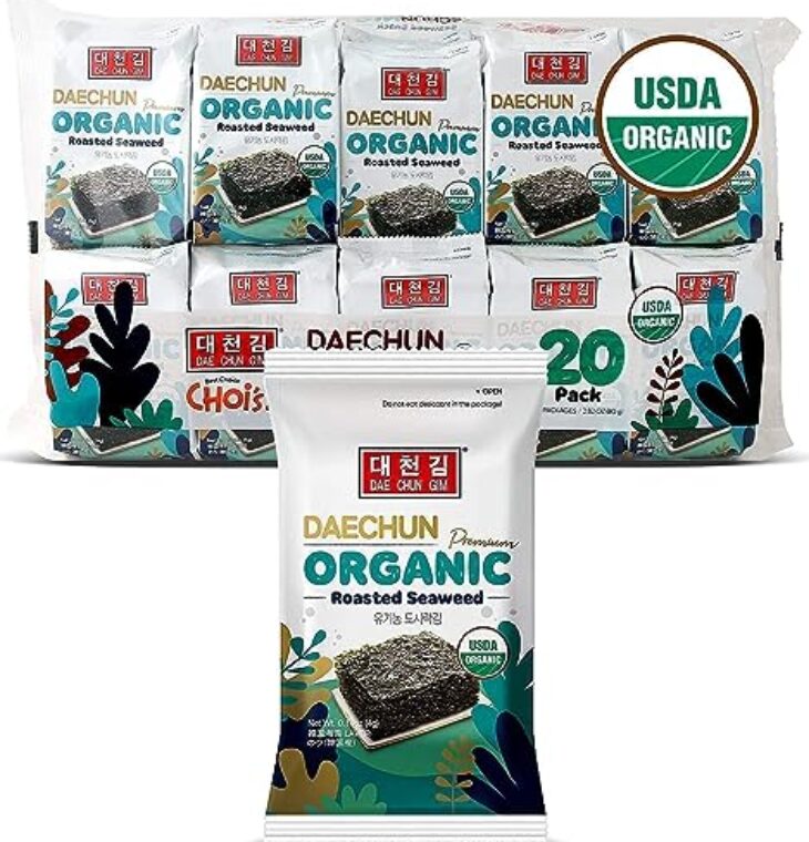 Organic DAECHUN(Choi's1) Seaweed Snacks, 20 Pack, Original, Product of Korea Premium Great