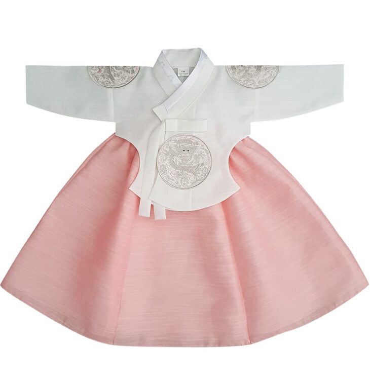 Korean Hanbok Baby Girl Hanbok 100days 12month Korean Traditional Dress Girl Hanbok Korean Dress Baekil Dol Hanbok 4colors (as1, Age, 3_Months, Peach)