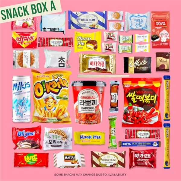 Korean Snack Box 38 Count - Variety of Individually Wrapped Korean Snacks with Chips, Sweets and Tteokbokki for Kids, Children, College Students and Adults. Gift Box for K-Food Lovers - Journey of Korea