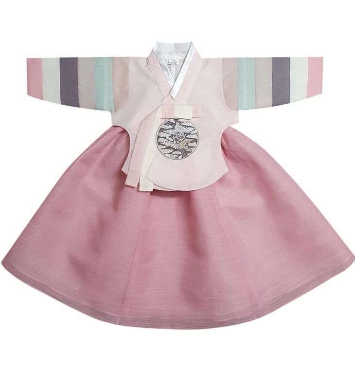 OUJIN I Korean Baby Girl Hanbok for 100~15y/o l.Pink Long Girl Hanbok Baby Kids Korean Hanbok Traditional Dress (as1, Age, 3_Months)