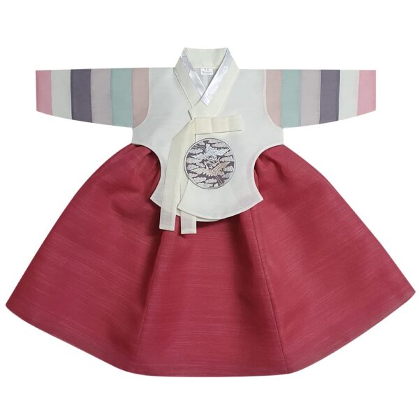 OUJIN I Korean Baby Girl Hanbok for 100~15y/o Ivory Long Girl Hanbok Baby Kids Korean Hanbok Traditional Dress (as1, Age, 3_Months, Burgundy)