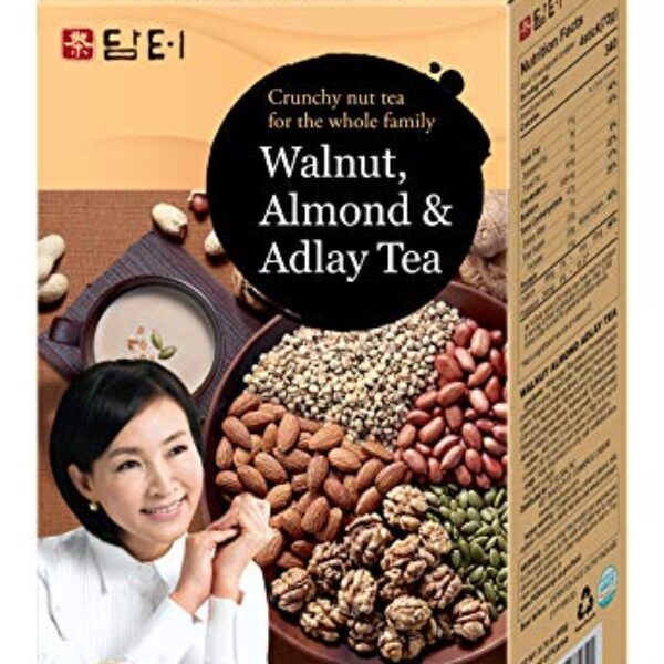 Damtuh Korean Walnut Almond Adlay (Job's Tear) Powder Meal Replacement Shake – Nutty Breakfast Drink, Misugaru, 50 Sticks (Pack of 1)