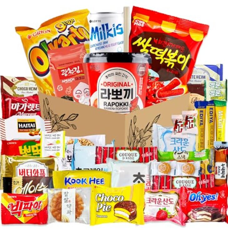 Korean Snack Box 38 Count - Variety of Individually Wrapped Korean Snacks with Chips, Sweets and Tteokbokki for Kids, Children, College Students and Adults. Gift Box for K-Food Lovers - Journey of Korea