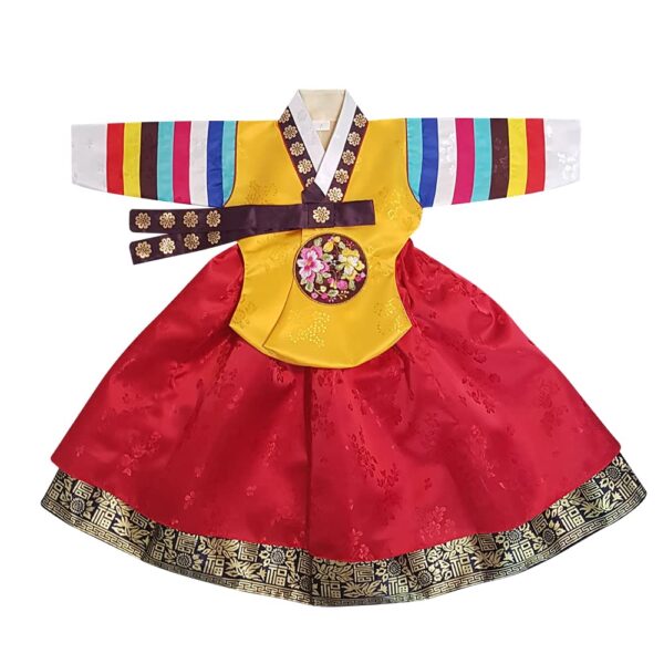 OUJIN I Korean Baby Girl Hanbok for 1~8y/o Multiple Colored Girl Baby Kids Hanbok Korean Traditional Dress (as1, age, 1_year, Yellow)