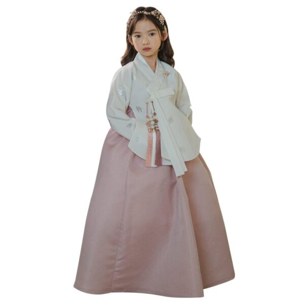 OUJIN I Ivory Indie Pink Dangui Girl Hanbok for 100days~15y/o Korean Dress Baby Kids Hanbok Dol Baekil (as1, Age, 1_Year)