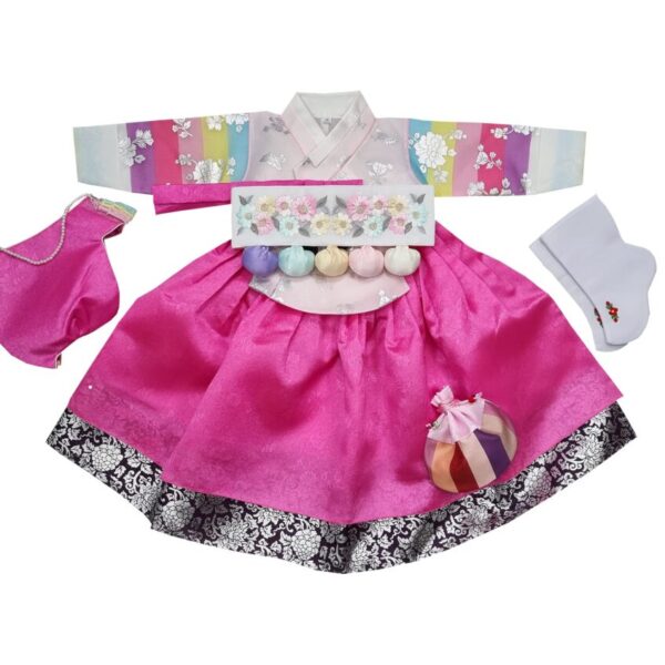 hanbok store Korea Traditional Hanbok Girl Baby First Birthday Dol Party 1 Age Pink Saekdong OSPI01, Medium